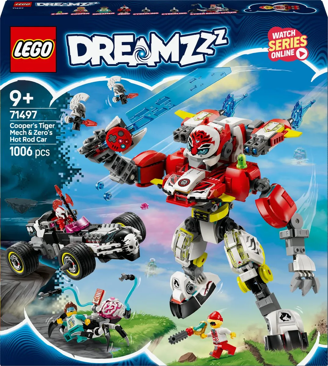 LEGO DreamZzz Coopers Tijgermecha & Zero's Hot Rod - 1006 Stukken