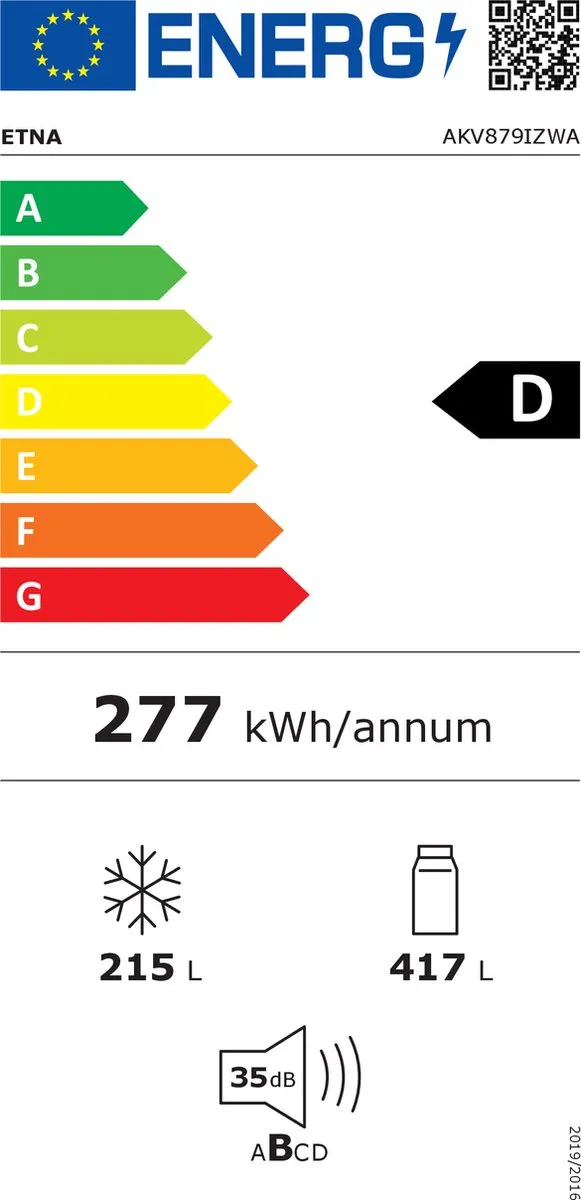 Etna AKV879IZWA Amerikaanse Koelkast - 632L - Zwart