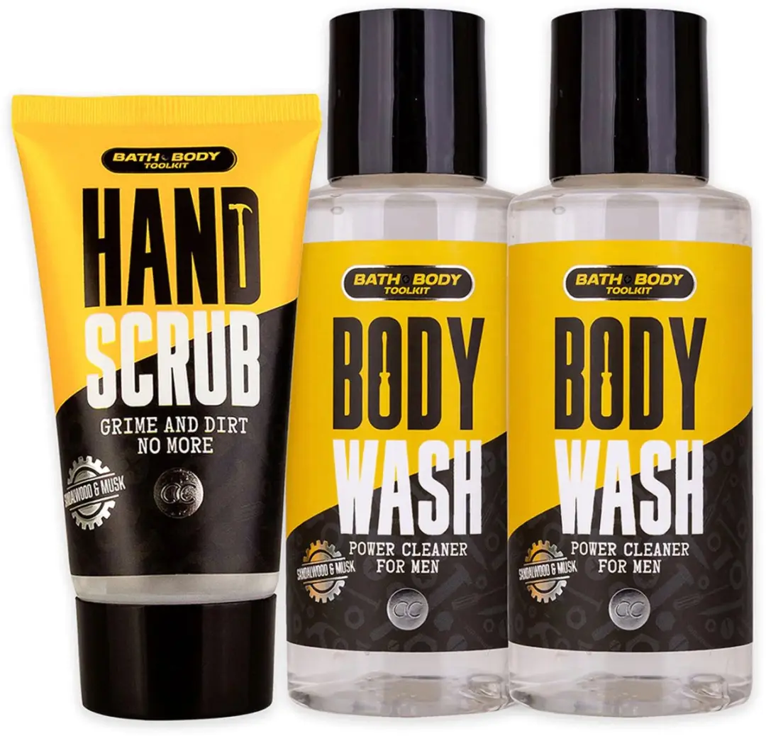Accentra Stoere Bad Gift Set - 250ml (2x Body Wash 100ml + Hand Scrub 50ml + Mesh Spons)