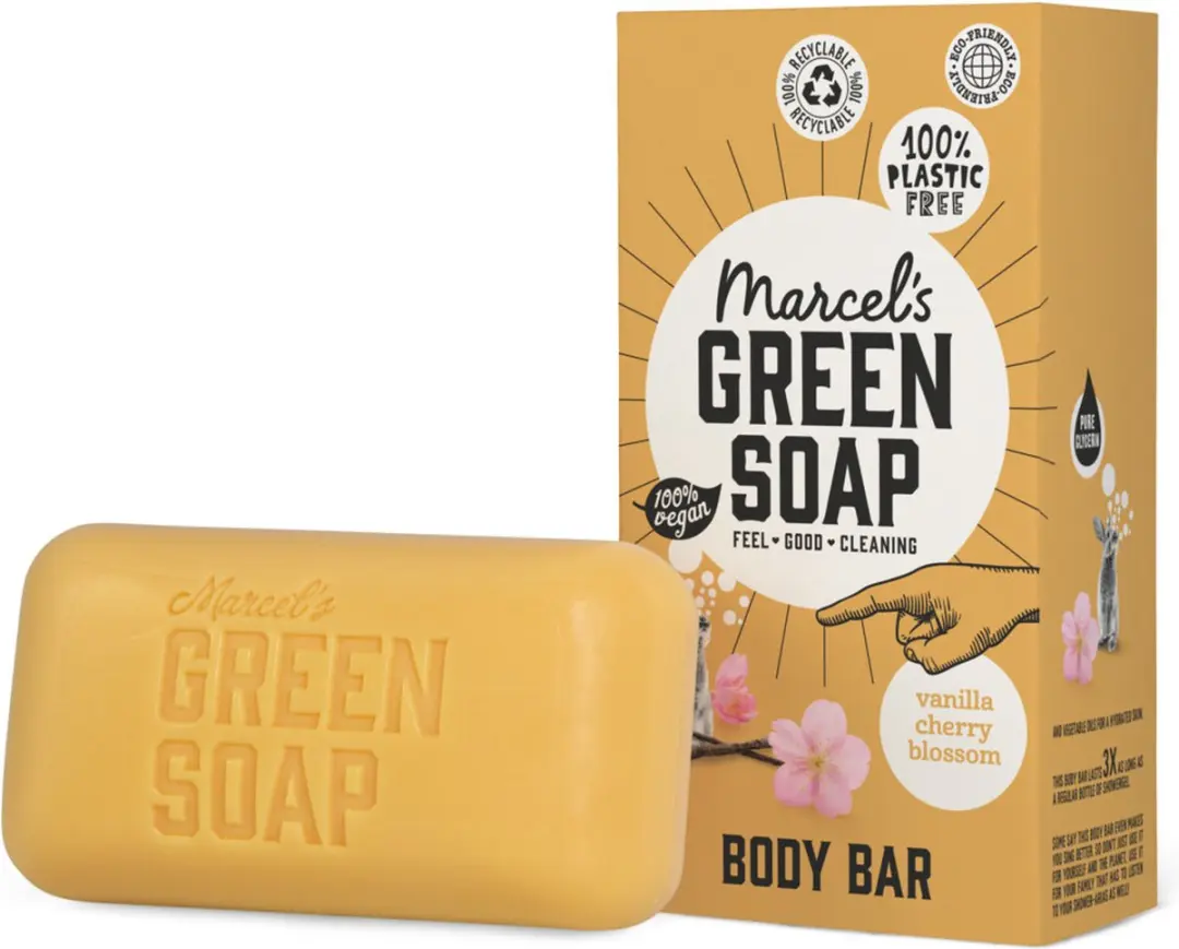 Marcel's Green Soap Showerbar Vanilla & Cherry Blossom - 48 Stuks