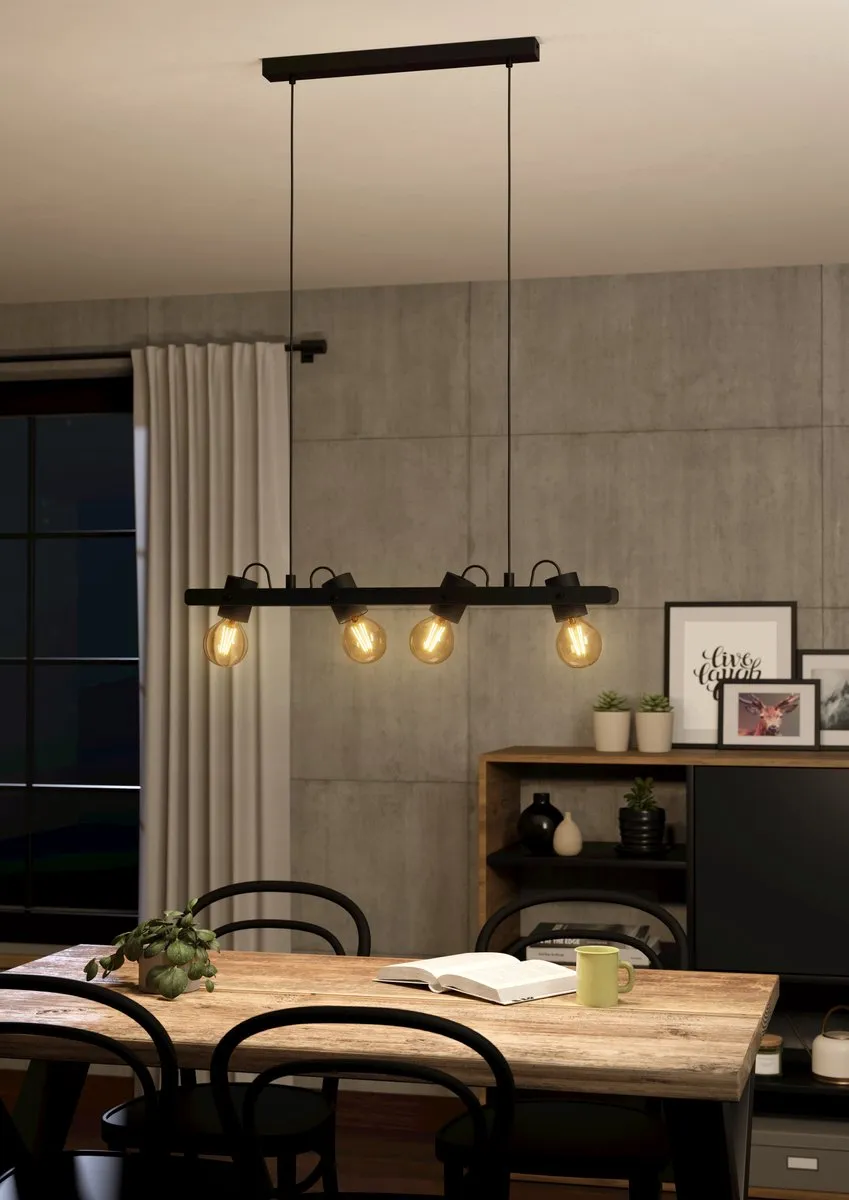 Eglo Plimsoll Hanglamp 77cm - Zwart - afbeelding 6 van 6