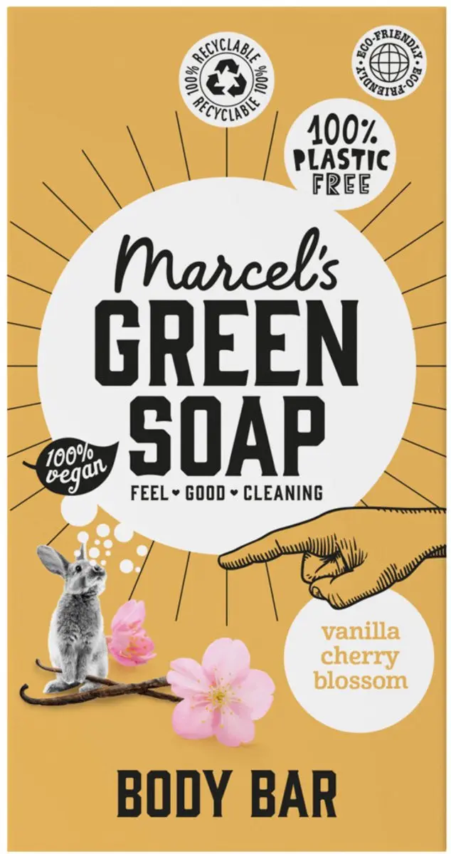 Marcel's Green Soap Body Bar Vanilla & Cherry Blossom 150g