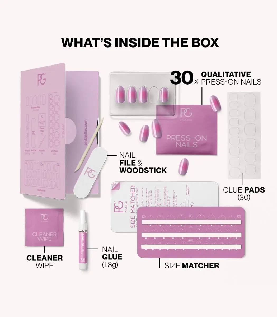 Pink Gellac Press On Nails 2005 Aura Allure - 30 Stuks