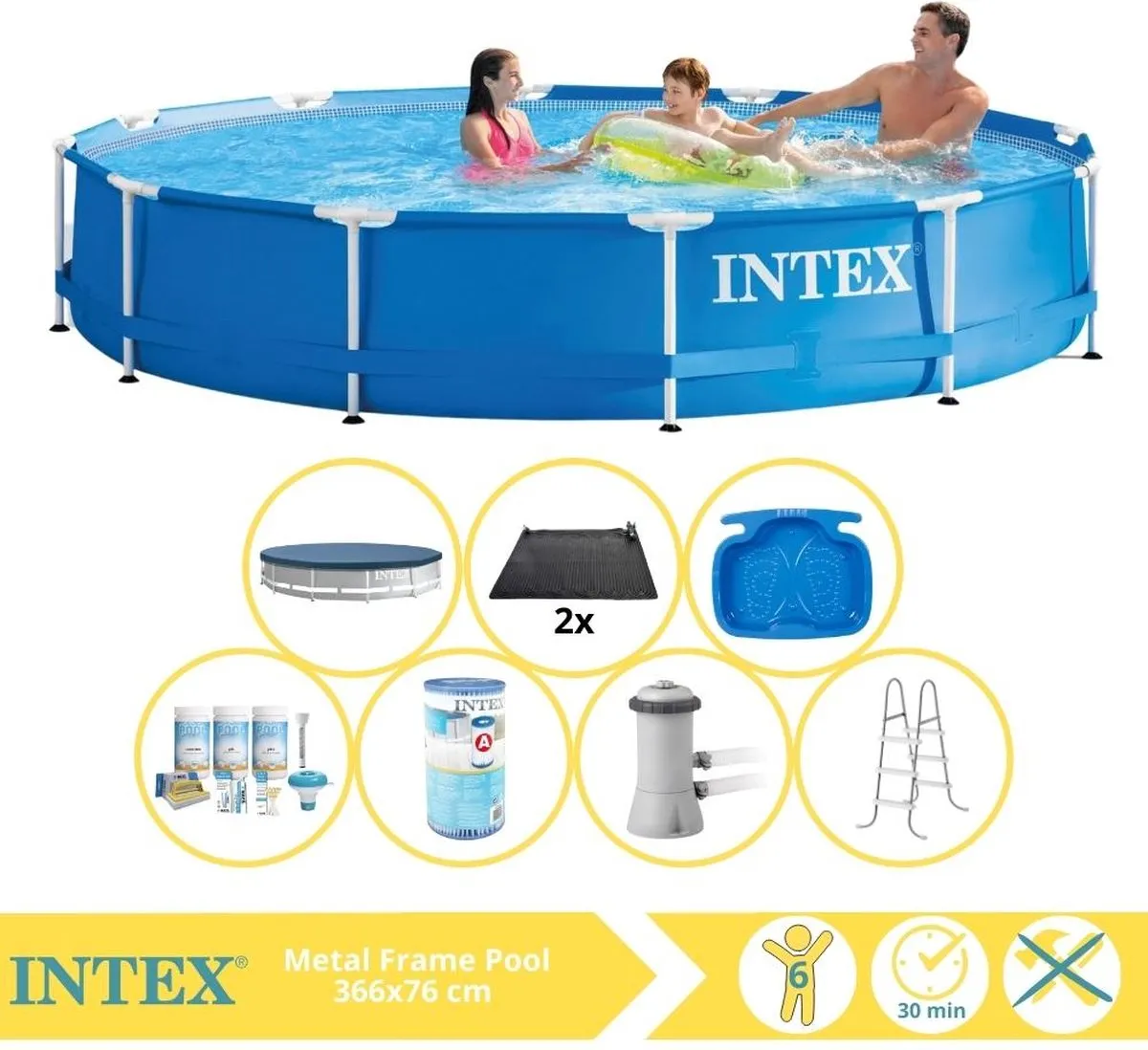 Intex Metal Frame 28210NP Opzetzwembad 366x76cm