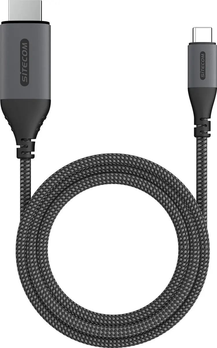 Sitecom USB-C naar HDMI 2.0 Kabel - Grijs/Zwart