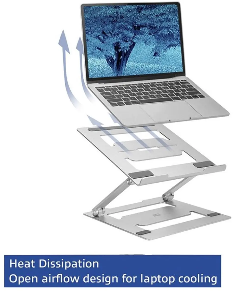 ACT AC8135 Laptopstandaard - Opvouwbaar Aluminium - 14-15.6 Inch - Zilver