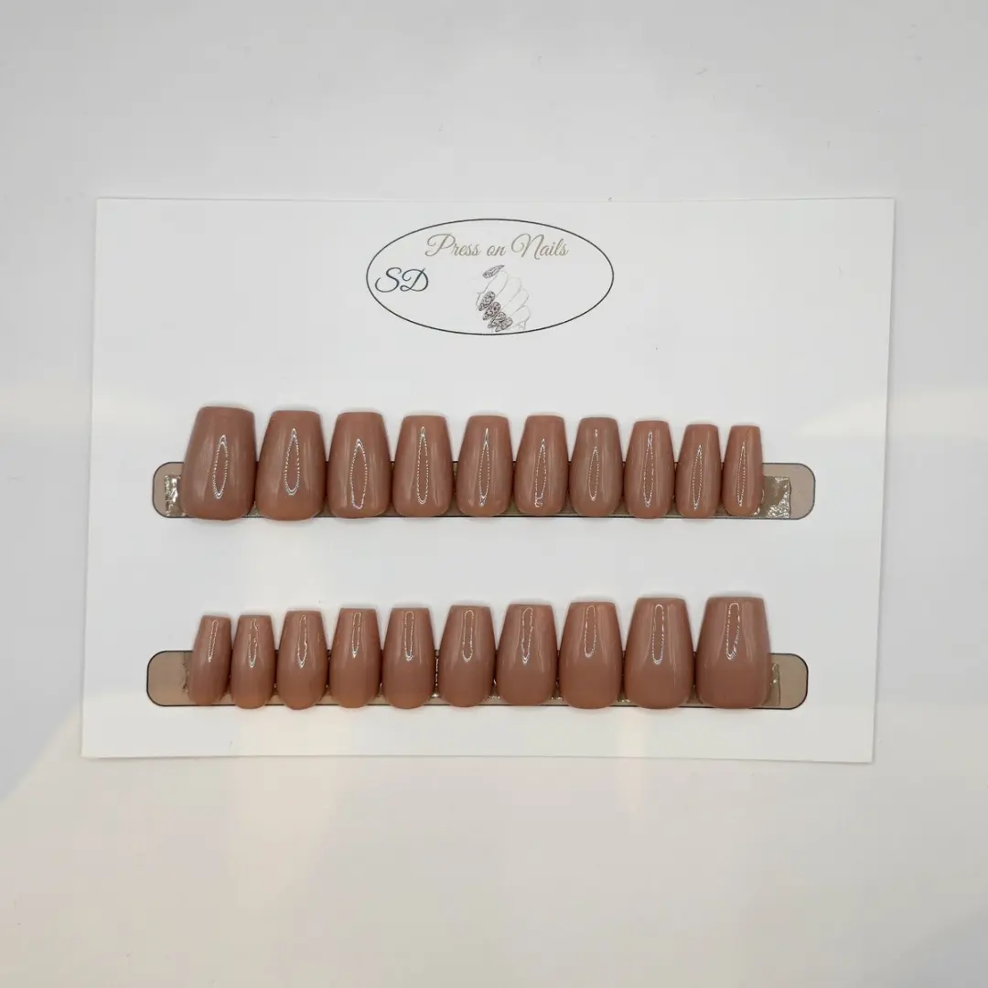 SD Press on Nails B-208 Plaknagels - 20 Stuks - Nude - Medium Coffin - afbeelding 6 van 6