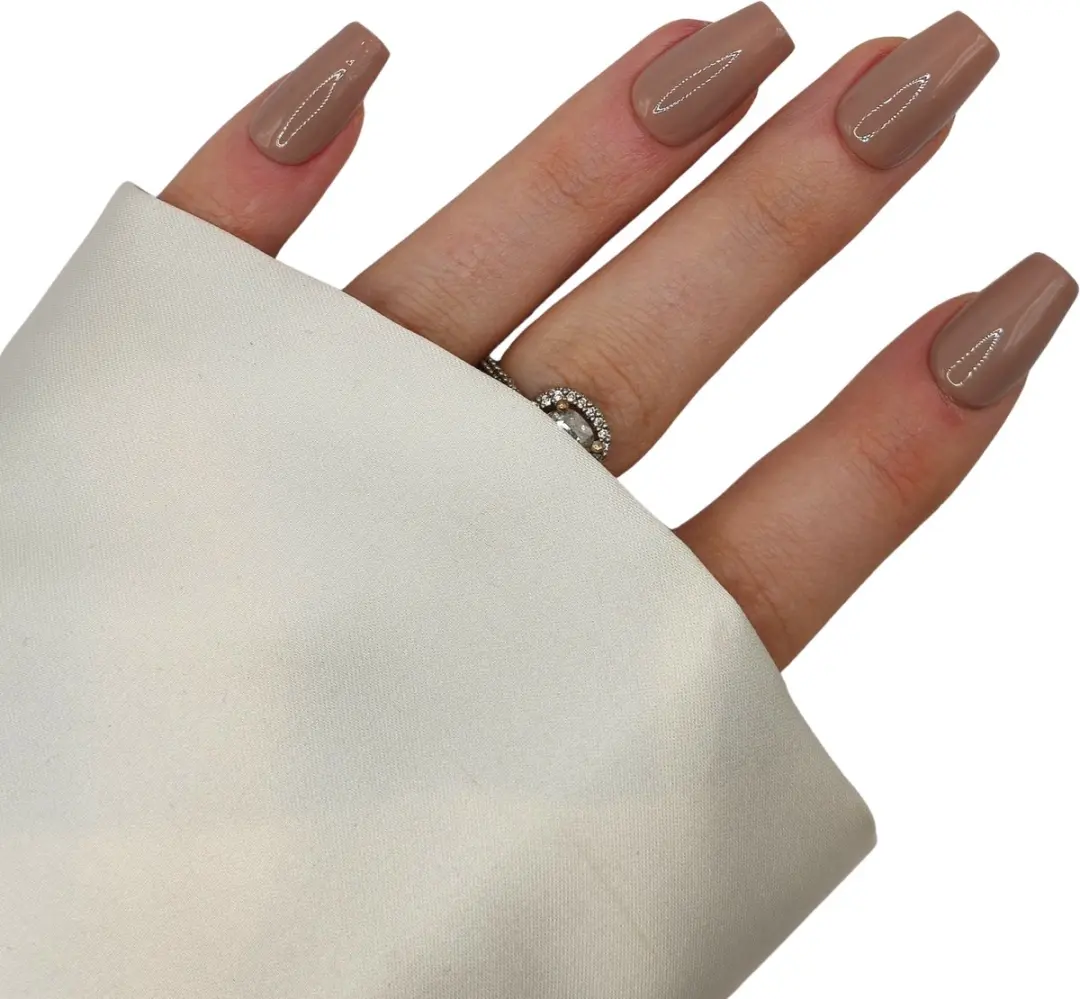SD Press on Nails B-208 Plaknagels - 20 Stuks - Nude - Medium Coffin