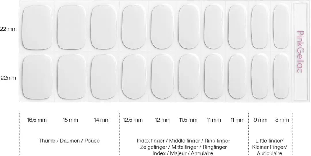 Pink Gellac UV Nagelstickers Whispering White - 20 Stuks