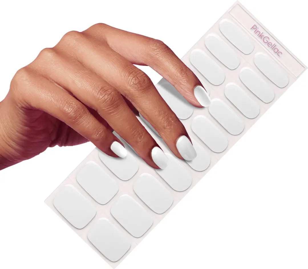 Pink Gellac UV Nagelstickers Whispering White