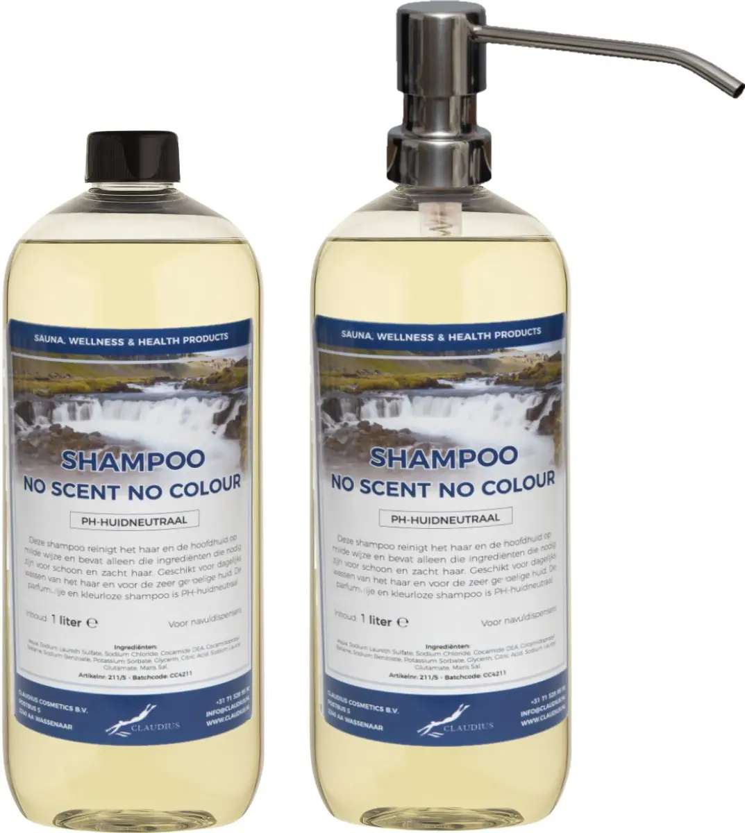 Splashbox Cosmetics Shampoo No Scent No Colour 2x1L