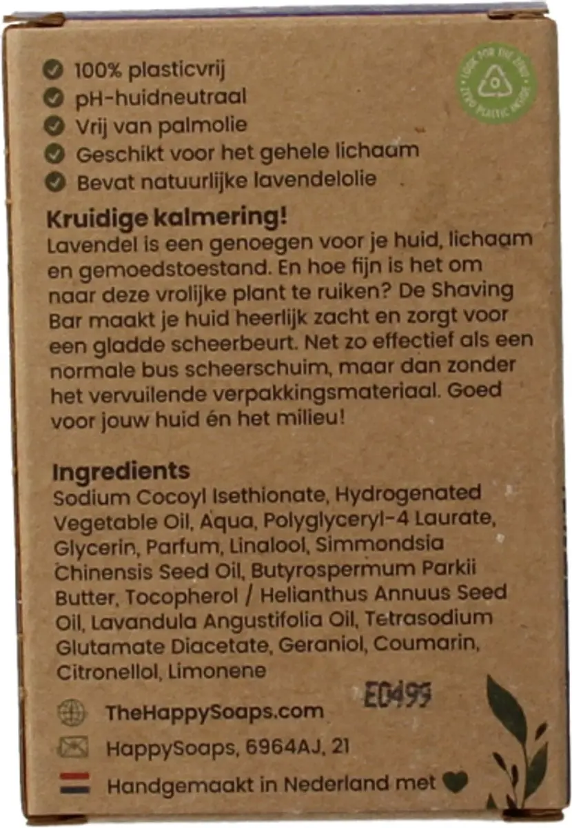 HappySoaps Happy Shaving Bar Lavendel 80g