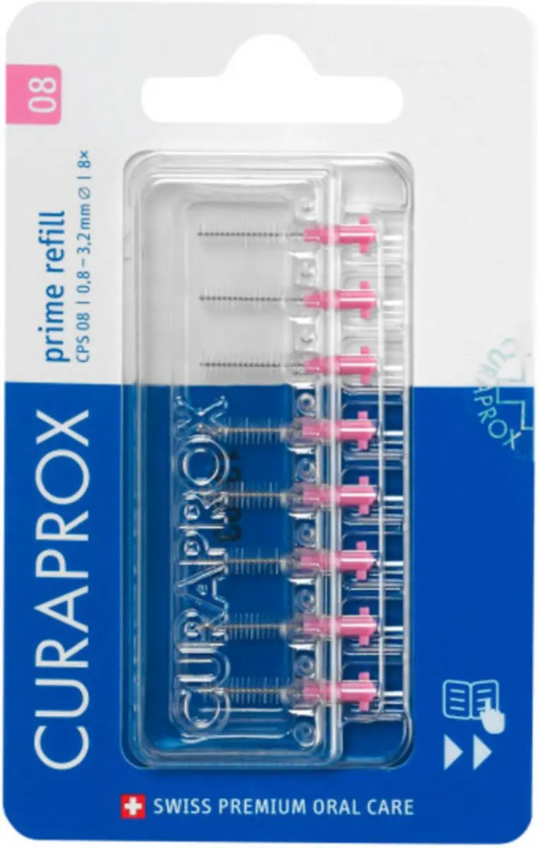 Curaprox Interdentale Rager Prime CPS 08 Navulling - 8 Stuks Roze