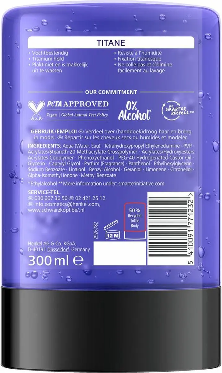 Taft Men Power Gel Titane Hold 300ml