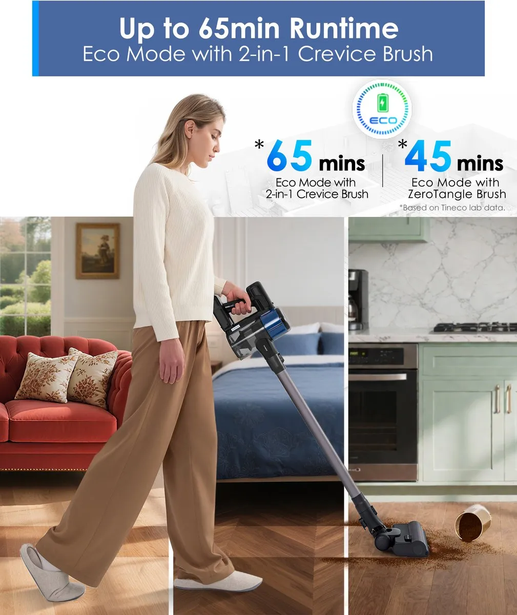 Tineco Pure One S30 Draadloze Stofzuiger - 65 Min - 150 Airwatts - Zwart/Blauw