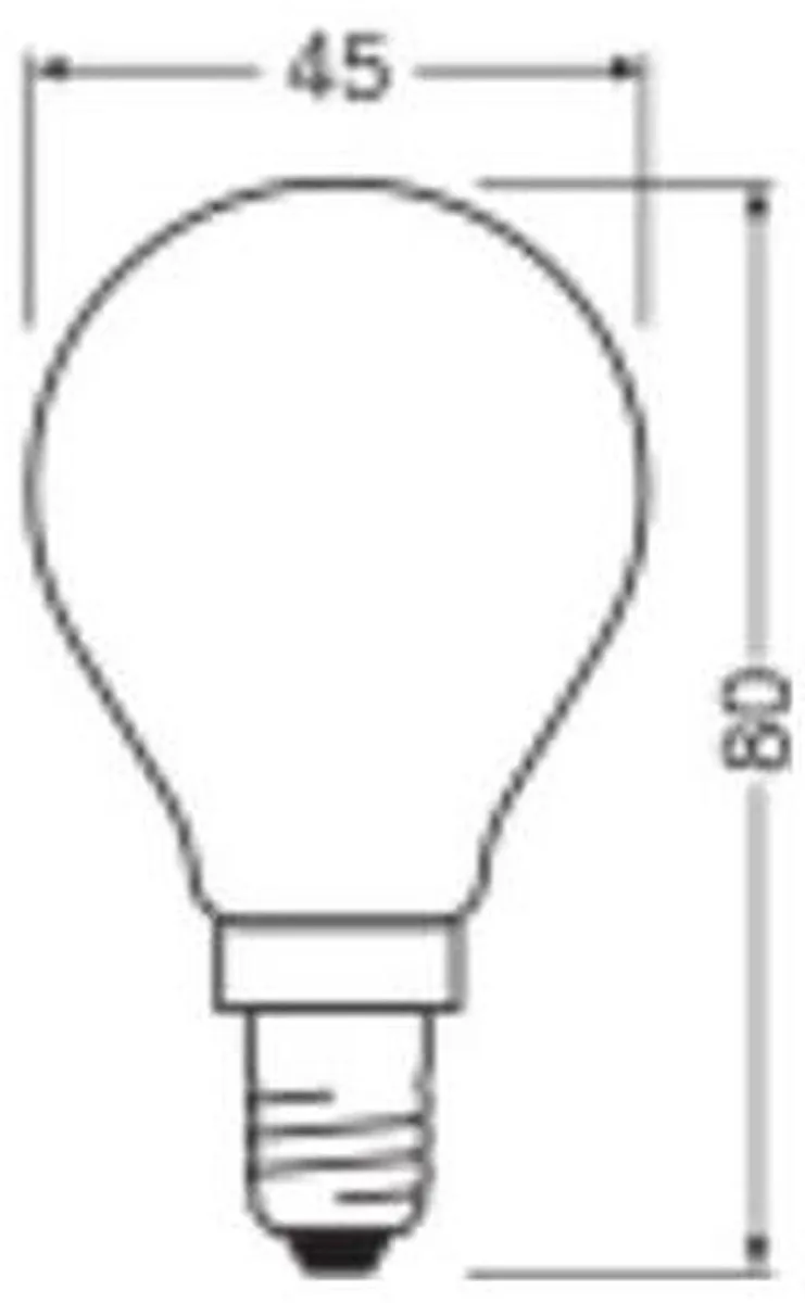 LEDVANCE LED Filament Kogellamp E14 1.8W 250lm - Mat - 2700K - afbeelding 6 van 6