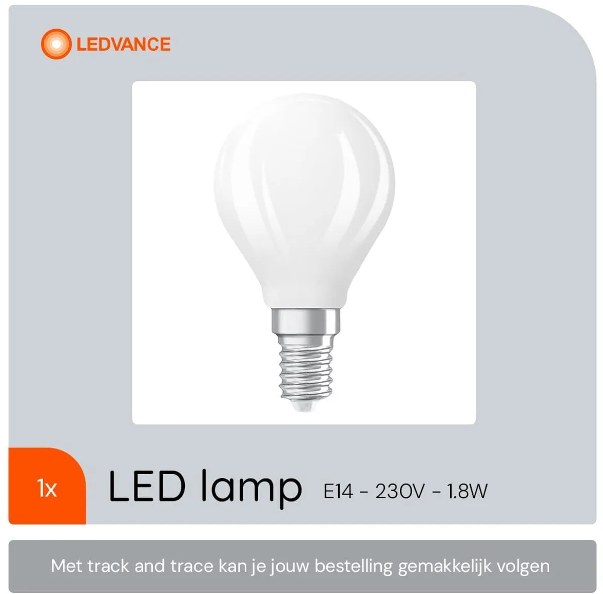 LEDVANCE LED Filament Kogellamp E14 1.8W 250lm - Mat - 2700K