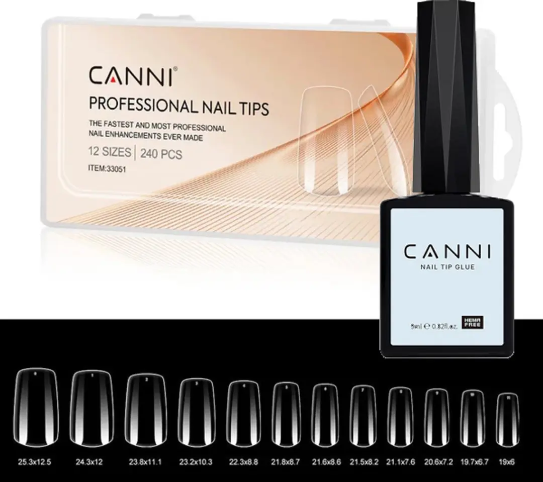Canni Nageltips Transparant Square 240 Stuks