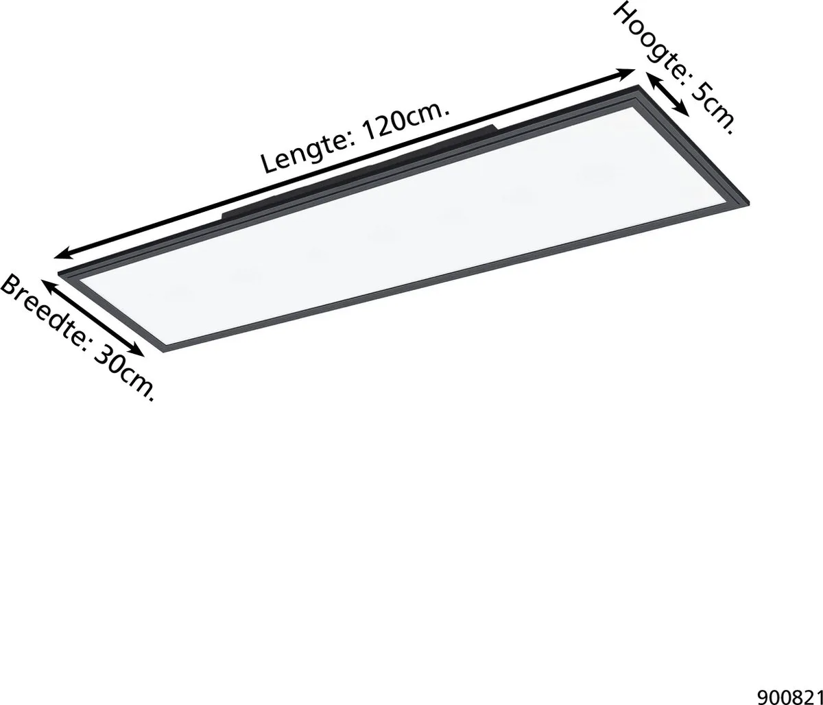 Eglo Salobrena 1 Plafondlamp 120cm - Zwart/Wit - afbeelding 6 van 6