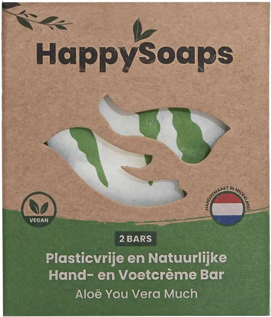 HappySoaps Aloë Vera Hand- en Voetcrème Bar 40g