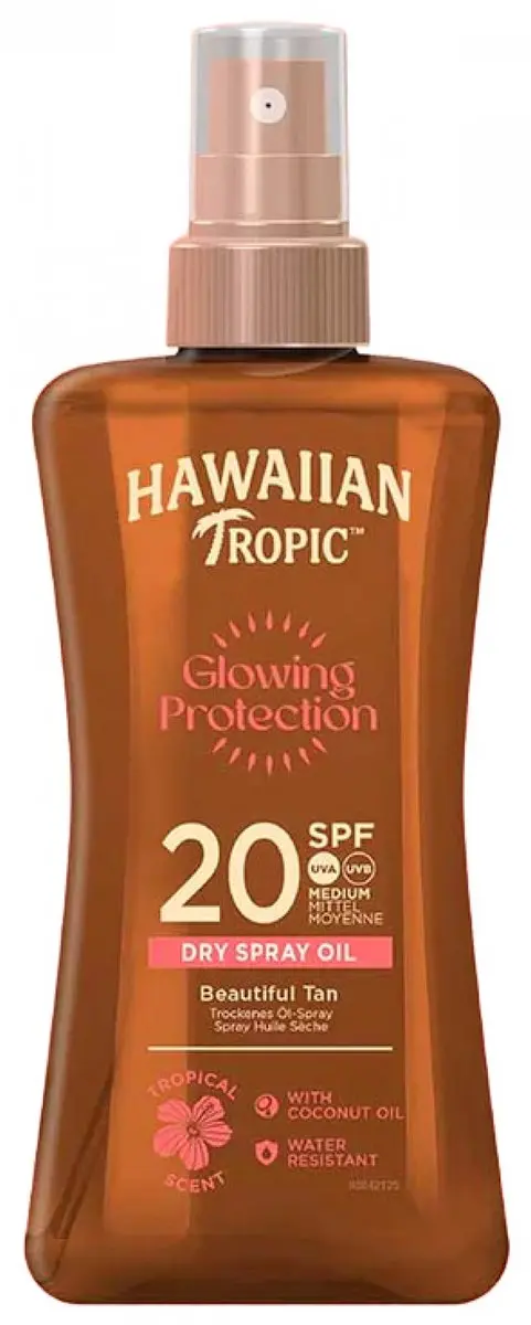 Hawaiian Tropic Glowing Protection SPF20 Droogolie Spray 200ml