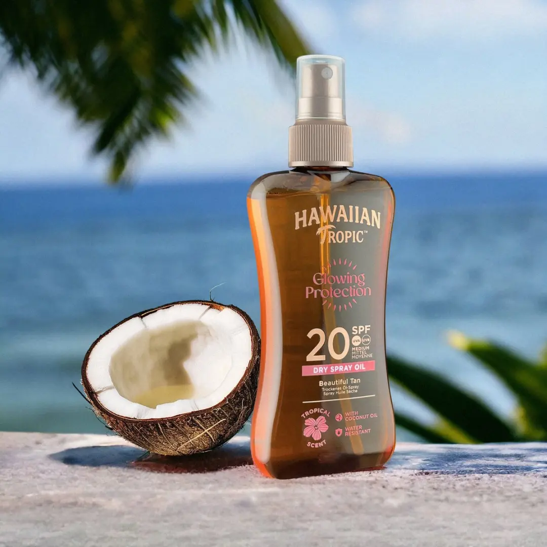 Hawaiian Tropic Glowing Protection SPF20 Droogolie Spray 200ml