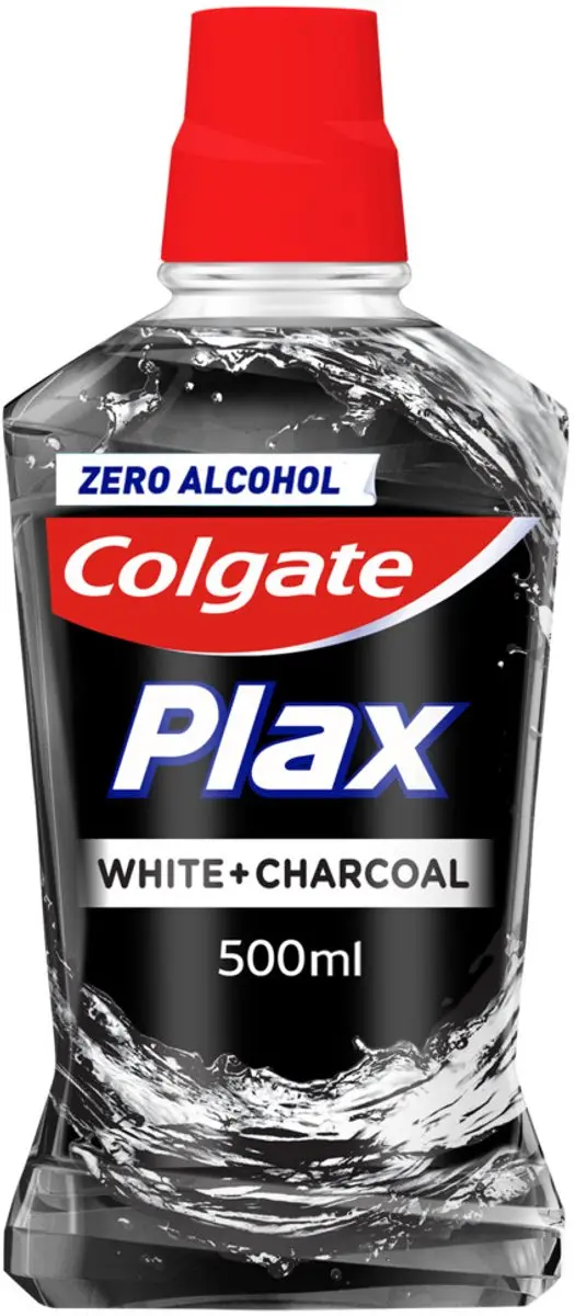 Colgate Plax White + Charcoal Mondwater 500ml - 3 Stuks