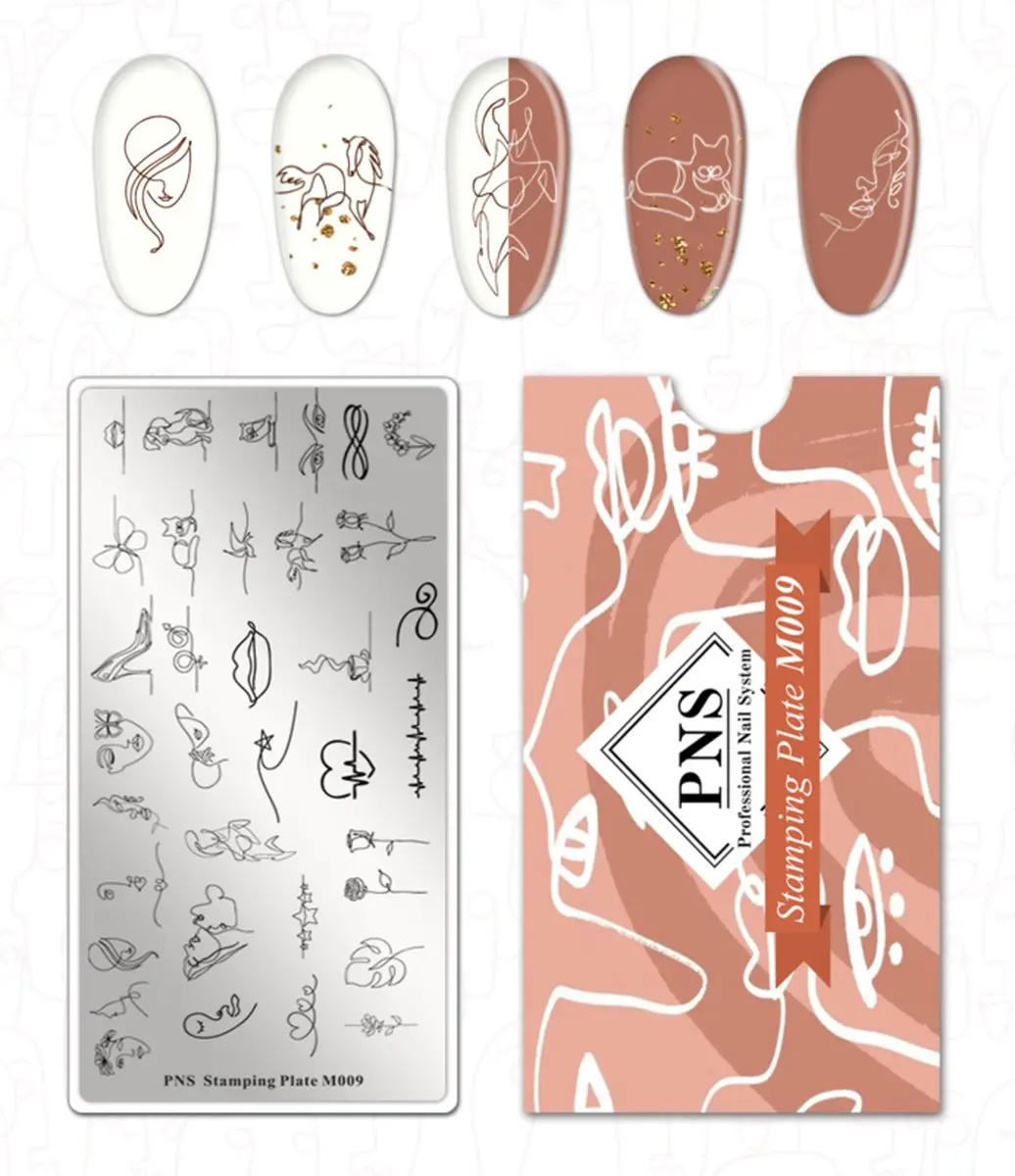 Korneliya PNS Stamping Plate MINI M009 - 9 Stuks