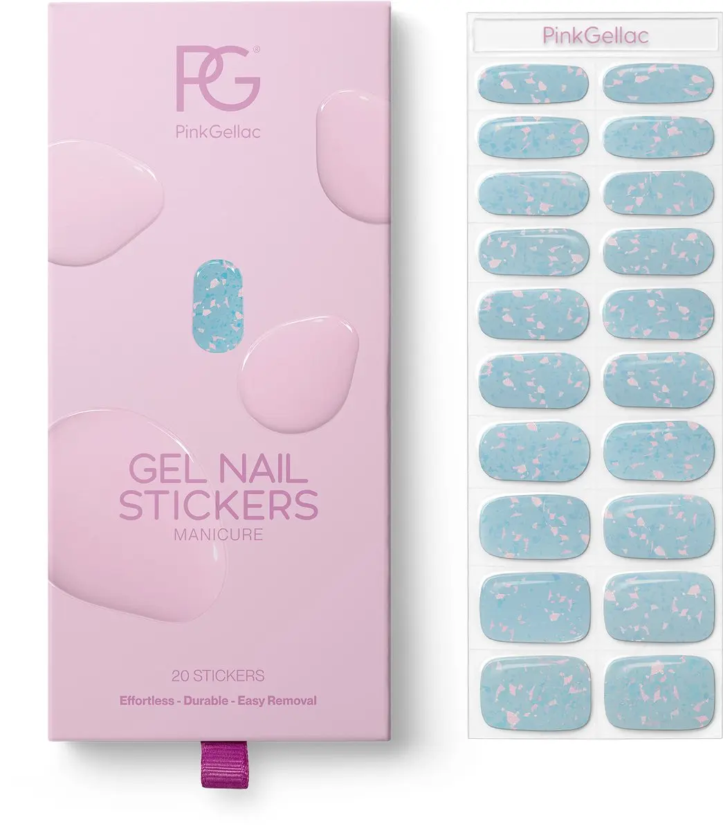 Pink Gellac UV Nagelstickers Holographic Blue - 20 Stuks - afbeelding 6 van 6