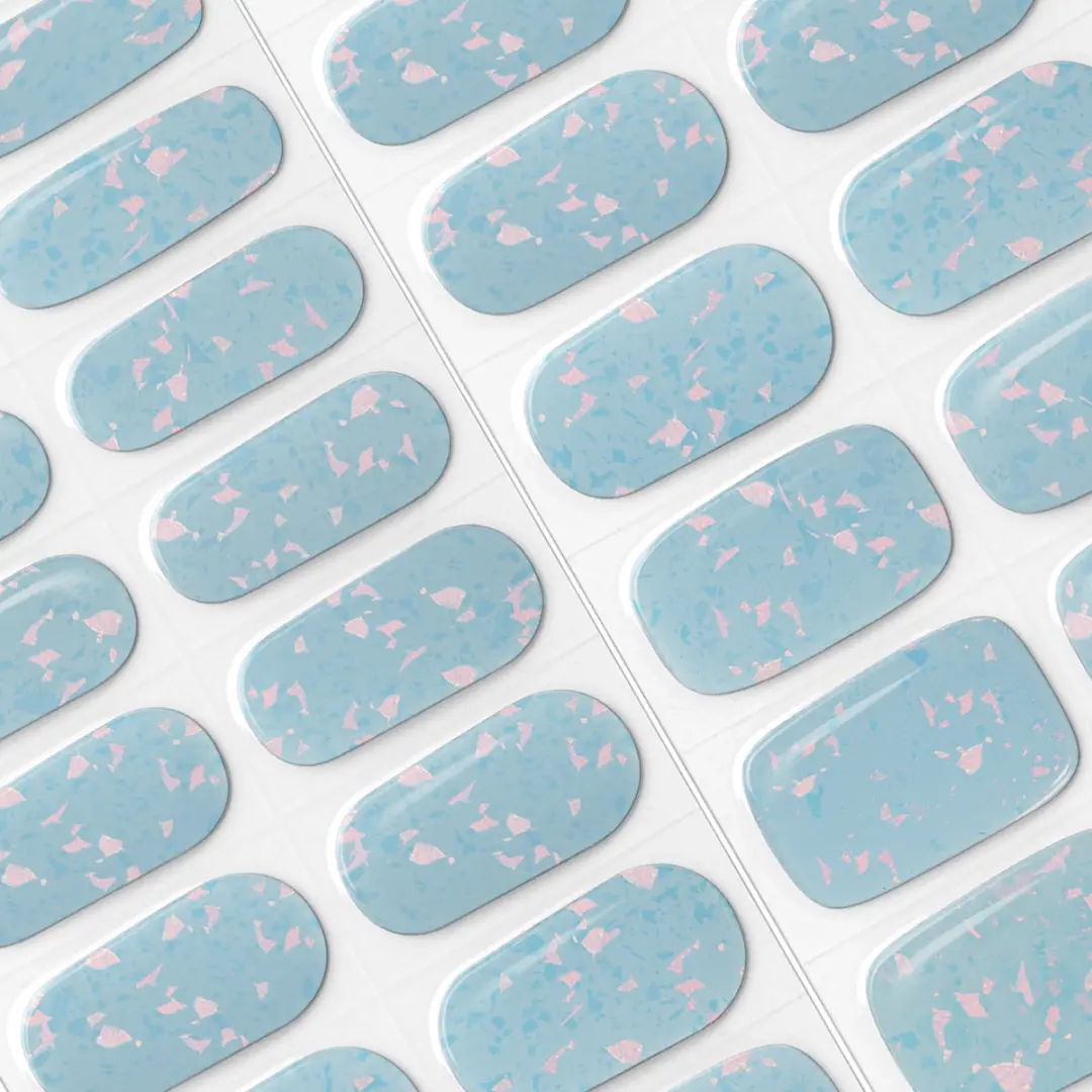 Pink Gellac UV Nagelstickers Holographic Blue - 20 Stuks