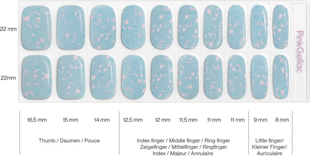 Pink Gellac UV Nagelstickers Holographic Blue - 20 Stuks