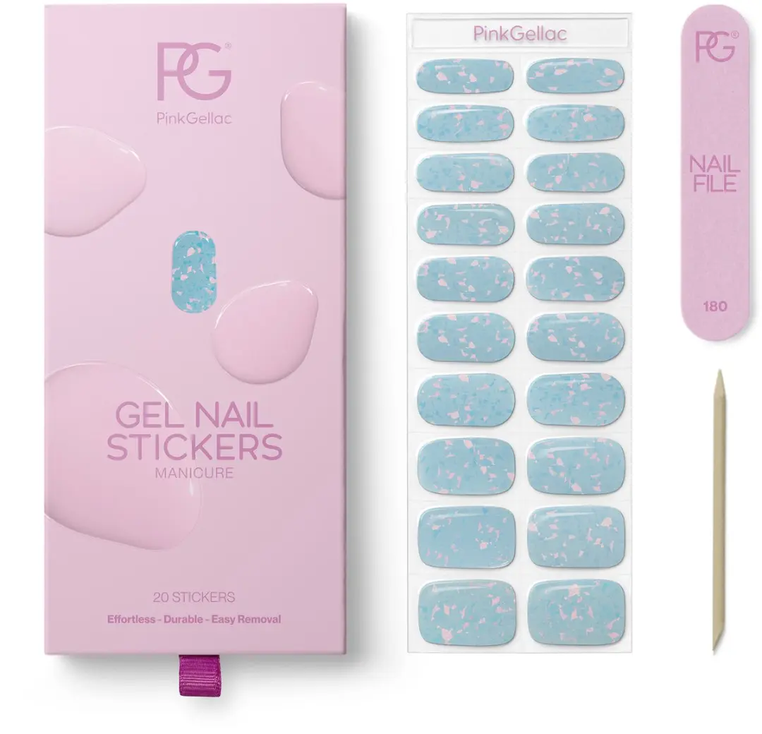 Pink Gellac UV Nagelstickers Holographic Blue - 20 Stuks