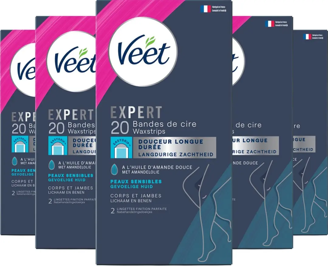 Veet Expert Koude Wasstrips Benen Sensitive 100 Stuks