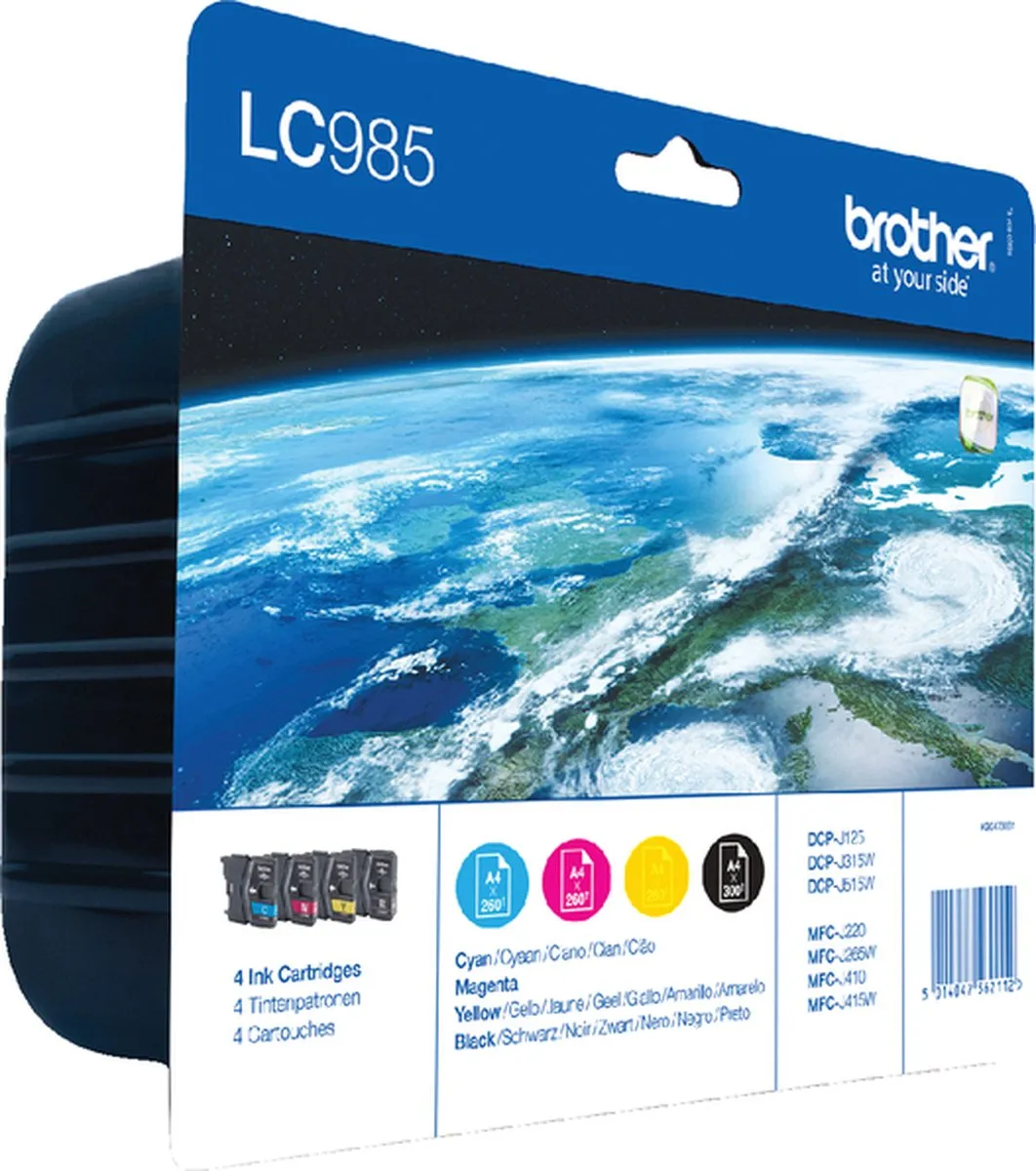Brother LC985 Value Pack RF Inktcartridges - Zwart - 5 Stuks