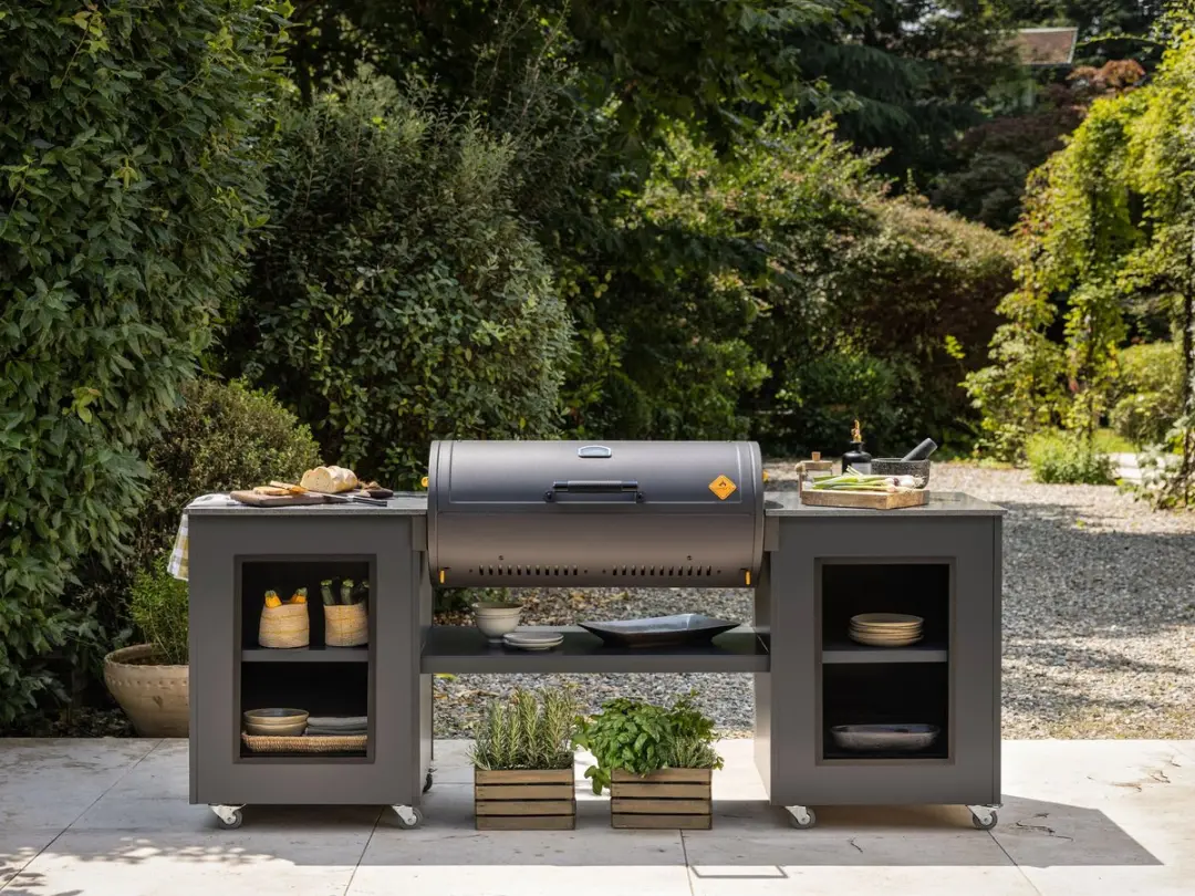 Boretti Barilo Top Inbouw Barbecue - 16 Hamburgers - Geel/Zwart