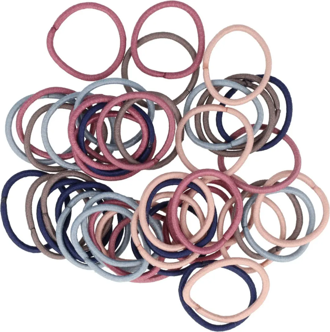 Haarsoires Haarelastiekjes Mini 2cm - Roze/Blauw/Bruin - 50 Stuks