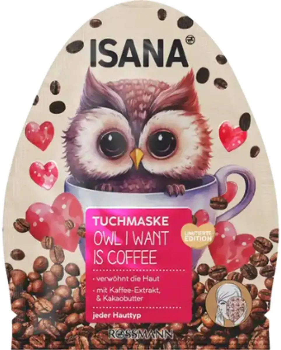 Isana Gezichtsmasker Owl I Want Is Coffee 20ml