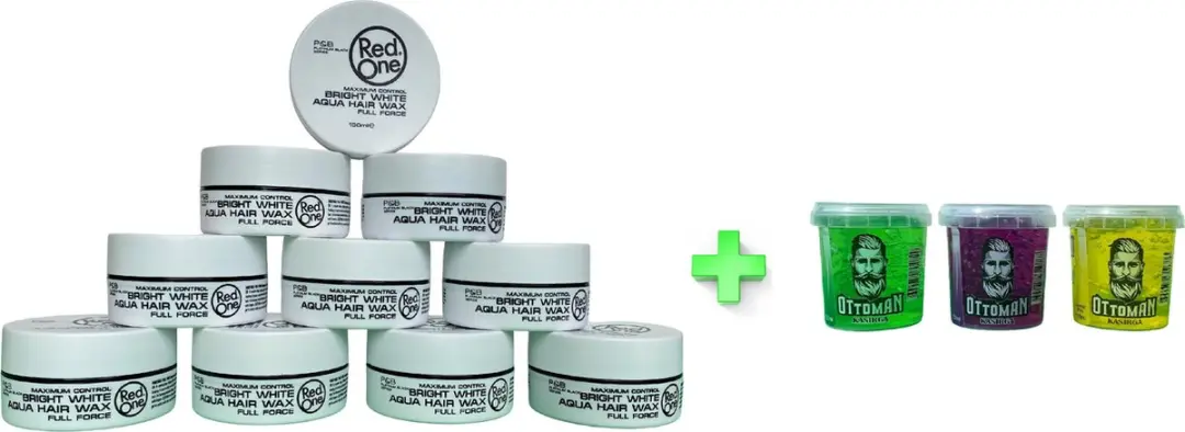 Red One Aqua Hair Wax Bright White 150ml + Ottoman Hair Gel 150ml