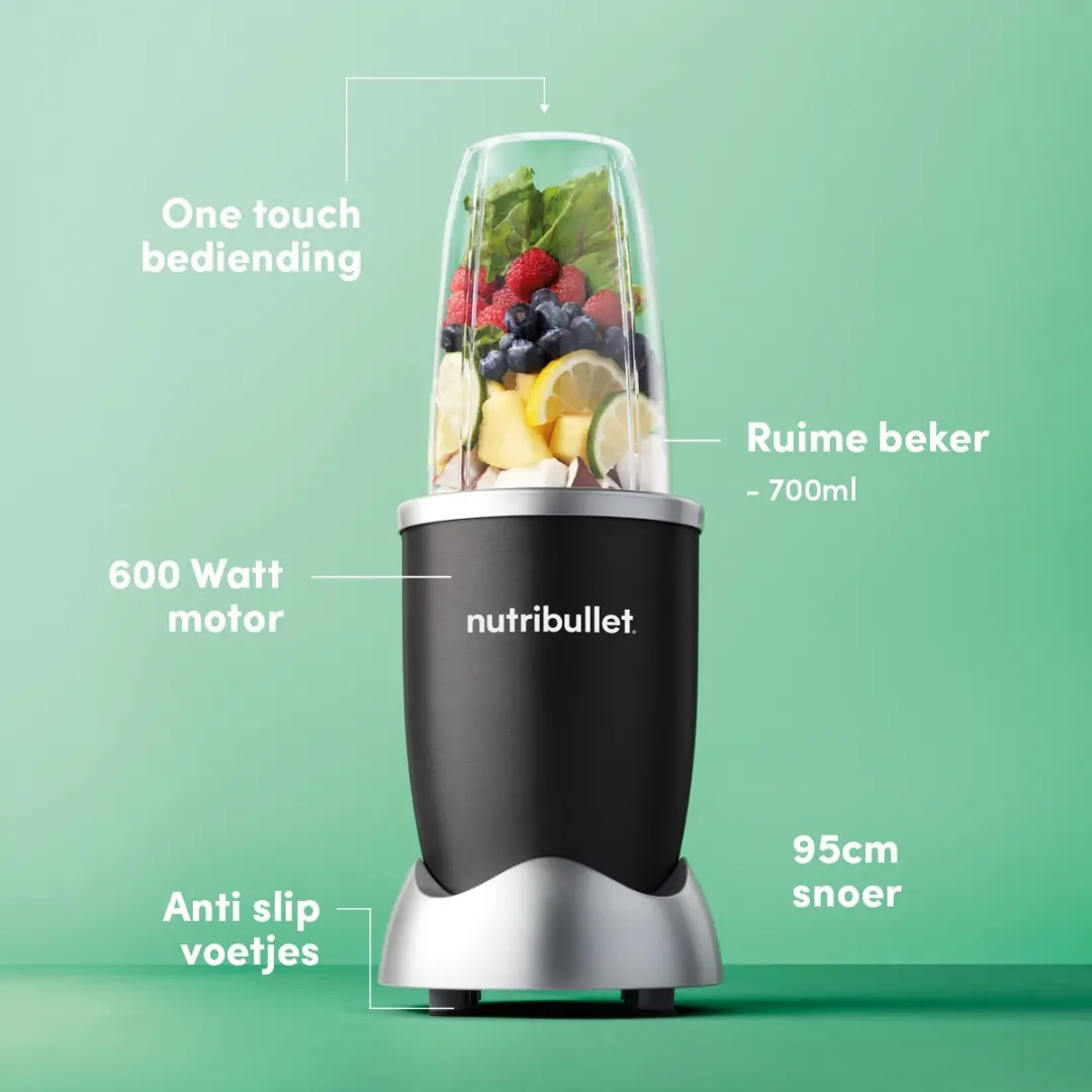NutriBullet Original Blender 600W - 5-delig - Zwart