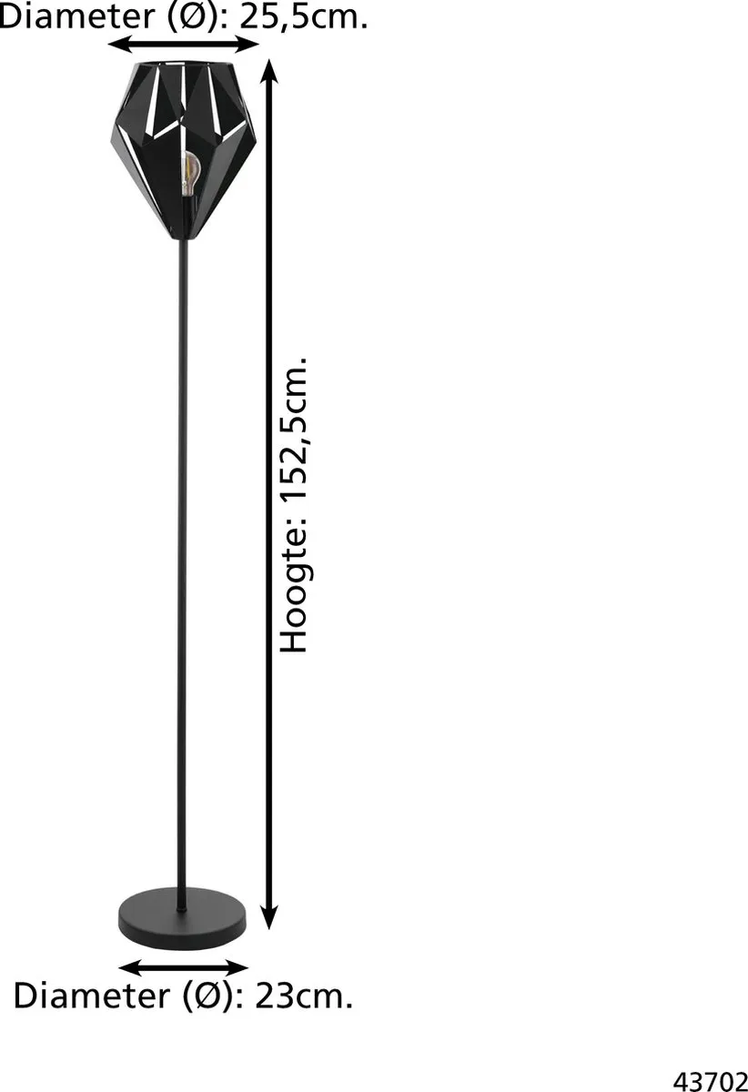 Eglo Carlton 5 Vloerlamp 152,5cm - Zwart