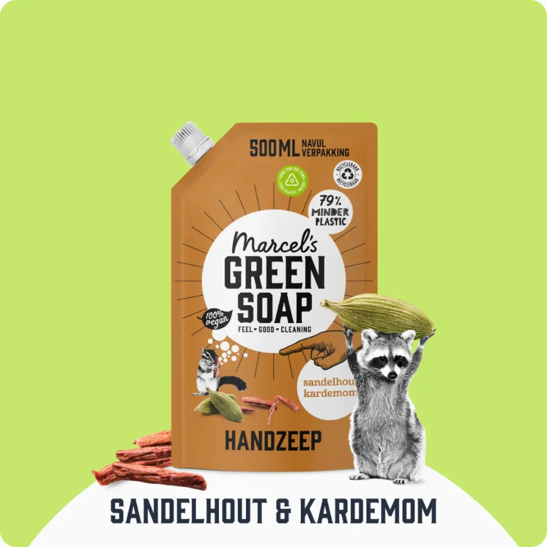 Marcel's Green Soap Handzeep Navulling Sandelhout & Kardemom - 6x500ml