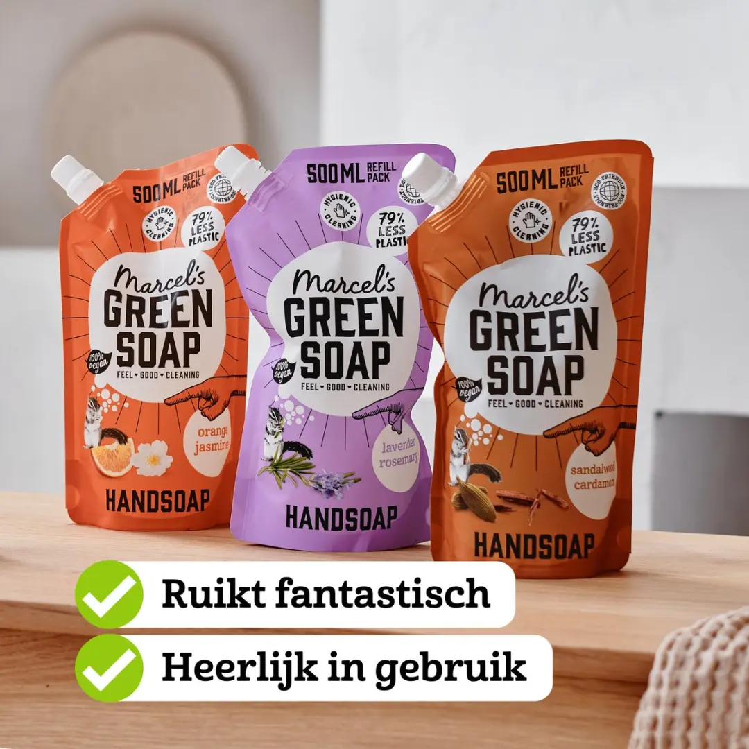 Marcel's Green Soap Handzeep Navulling Sandelhout & Kardemom - 6x500ml
