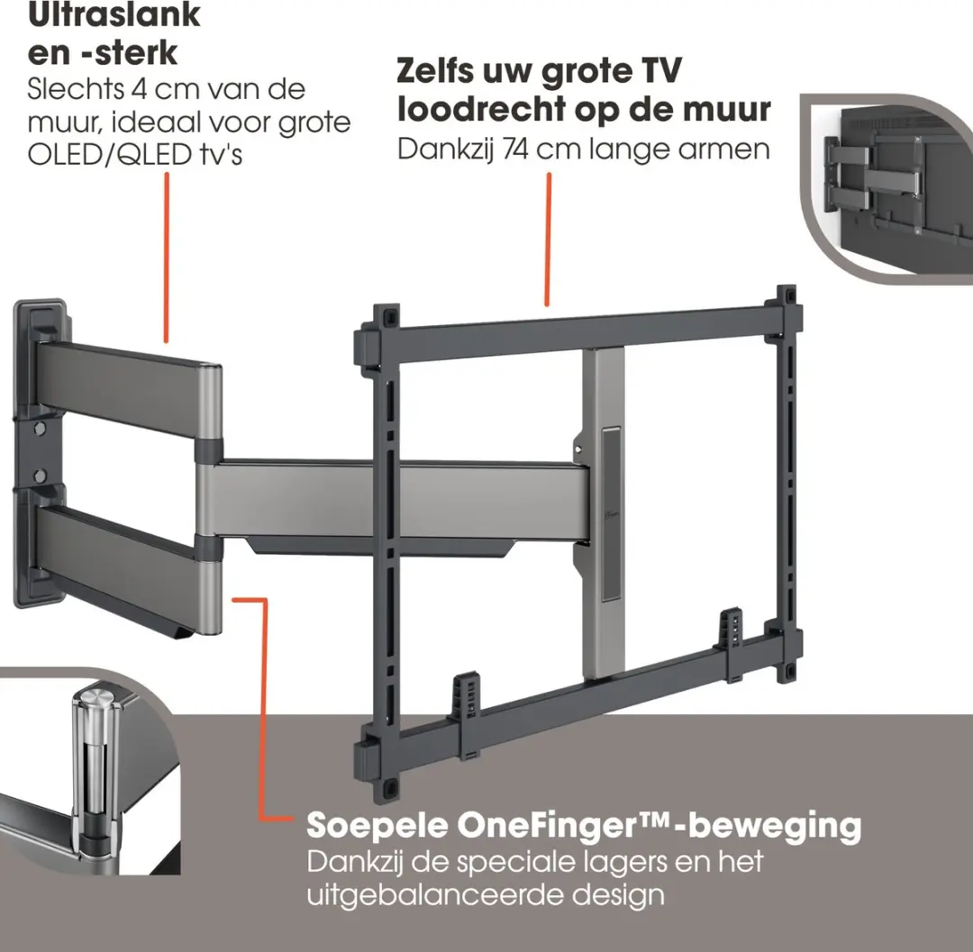 Vogel's ELITE 5845 Draaibare TV-Beugel - 55-100" - 55kg - VESA 600x400 - Zwart