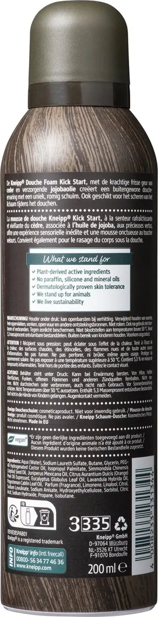 Kneipp Men Douche Schuim Kick Start - 6x200ml