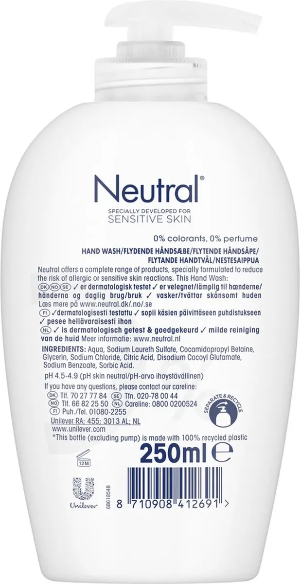 Neutral Handzeep Vloeibaar 250ml