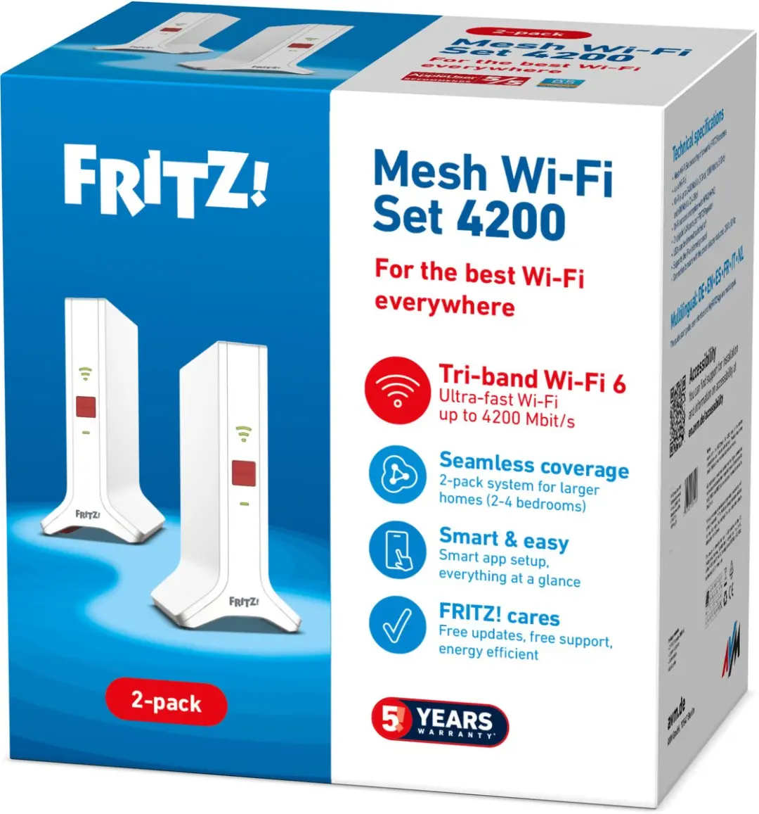 FRITZ! Mesh WiFi Set 4200 - Tri-band WiFi 6 - 2 Stuks