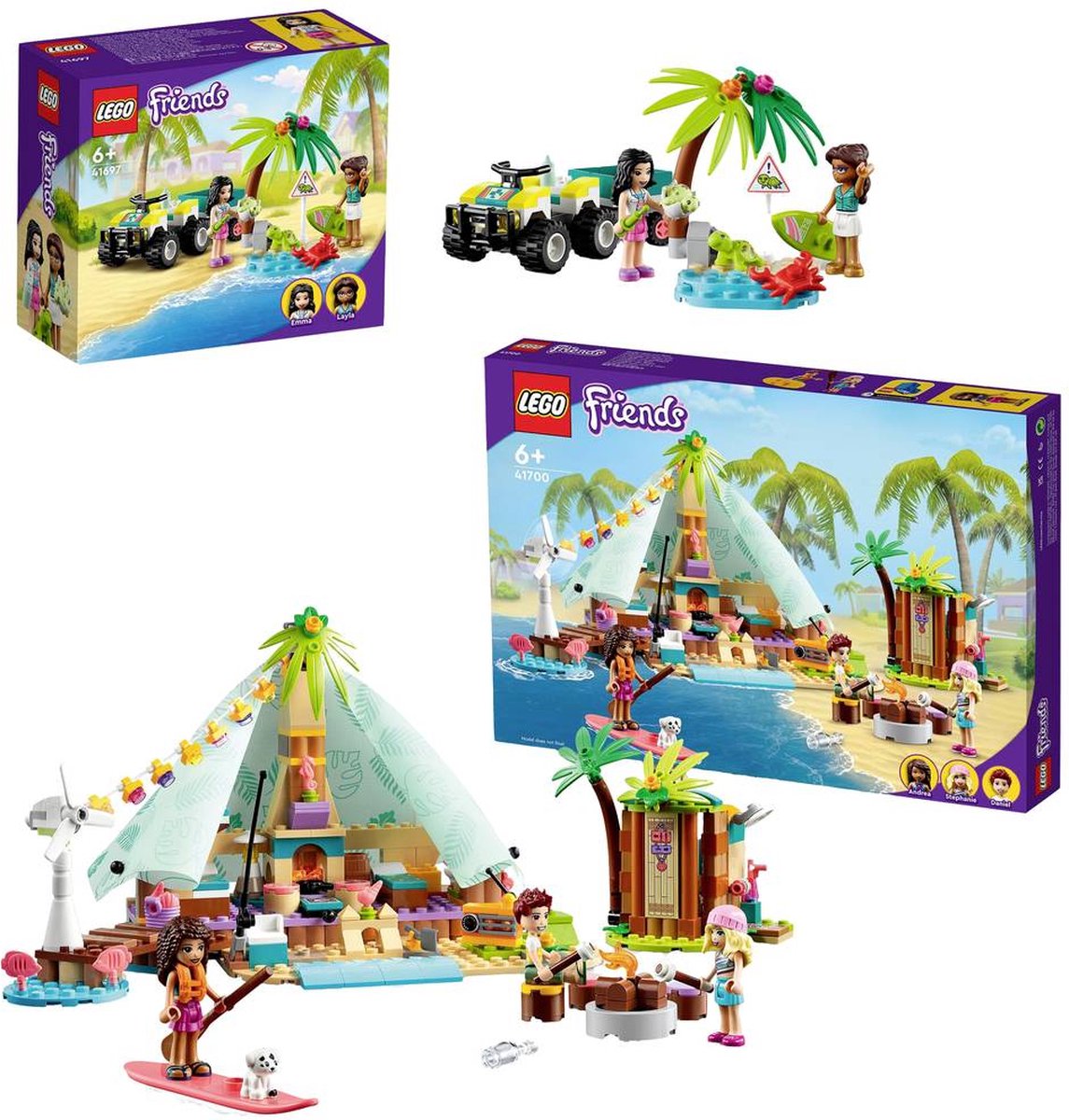 LEGO 41697 Friends Schildpadden Reddingsvoertuig Bouwset met Strandbuggy en Aanhanger, Zeedieren Speelgoed voor Kinderen van 6+ Jaar