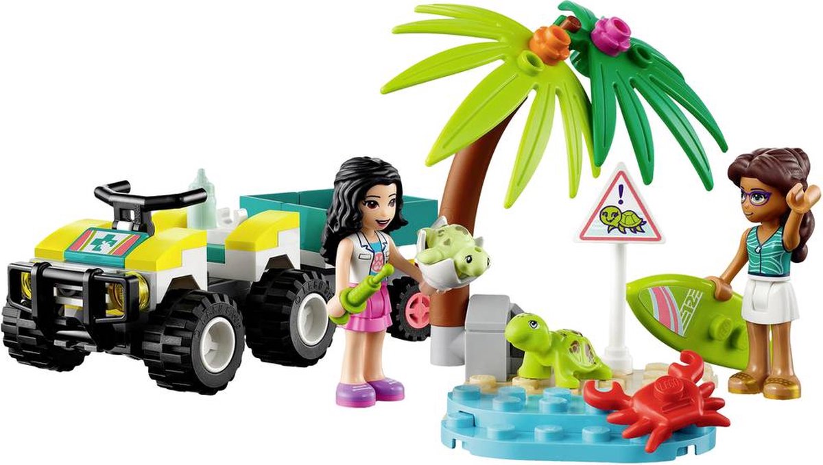 LEGO 41697 Friends Schildpadden Reddingsvoertuig Bouwset met Strandbuggy en Aanhanger, Zeedieren Speelgoed voor Kinderen van 6+ Jaar
