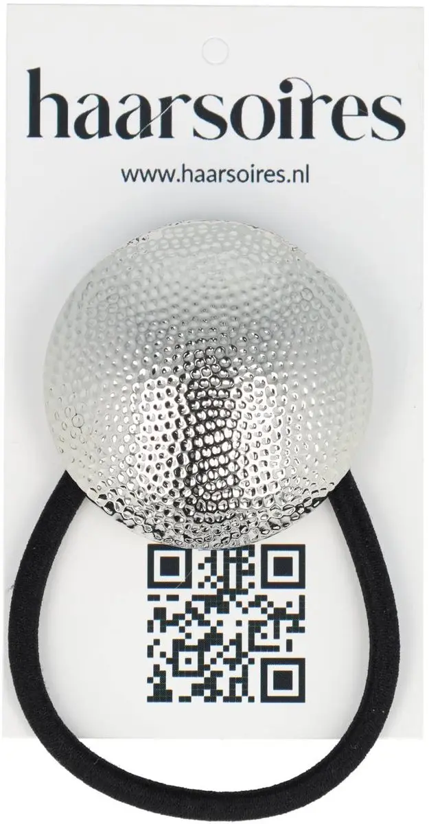 Haarsoires Haarelastiek Cuff 4cm - Zwart Zilver