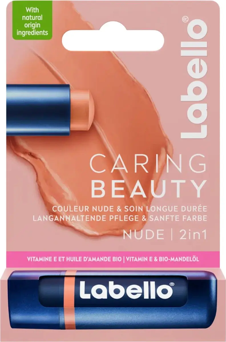 Labello Caring Beauty Nude Lippenbalsem 4.8ml - SPF 15